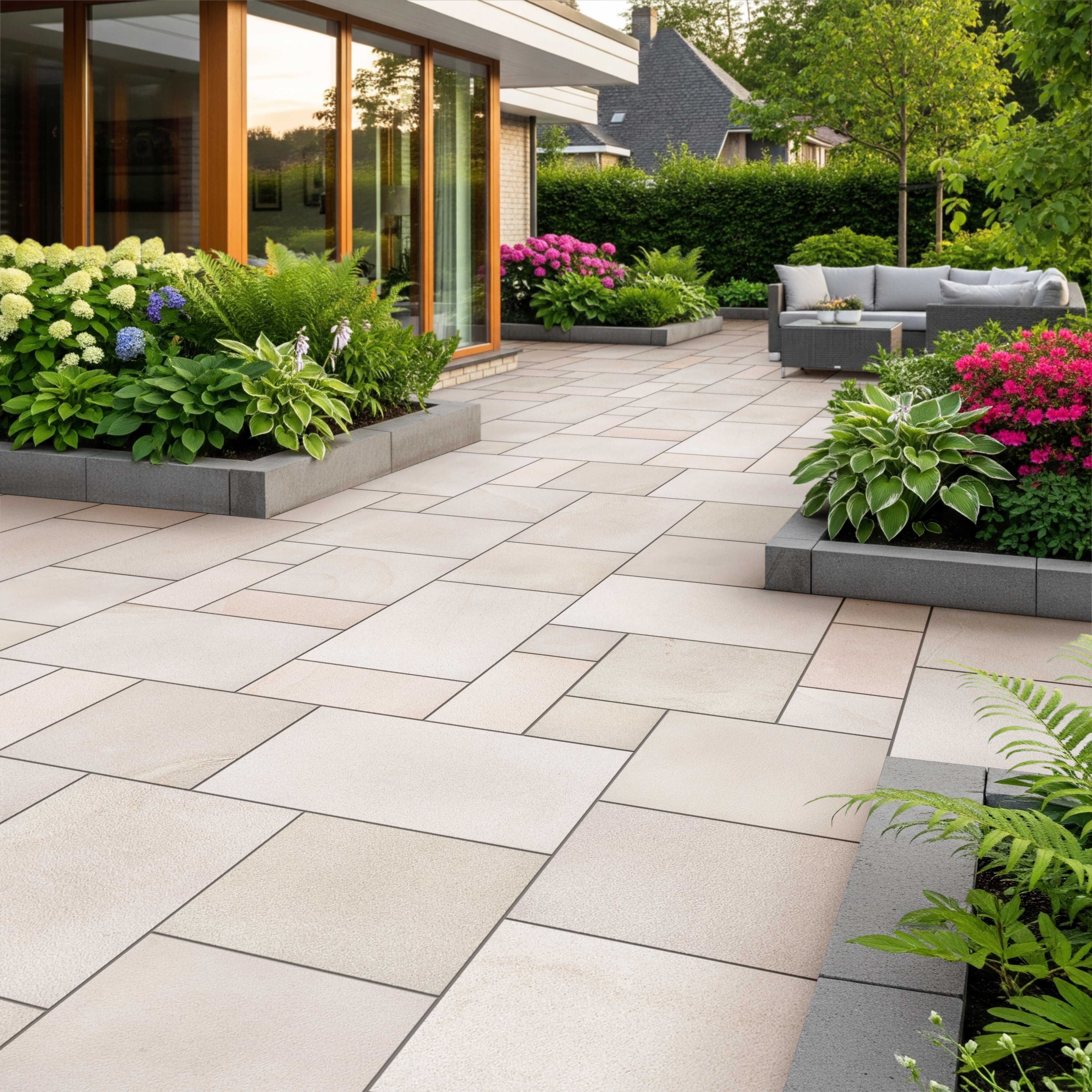 Imperial White Sandstone Pavers - Natural Outdoor Tiles in USA