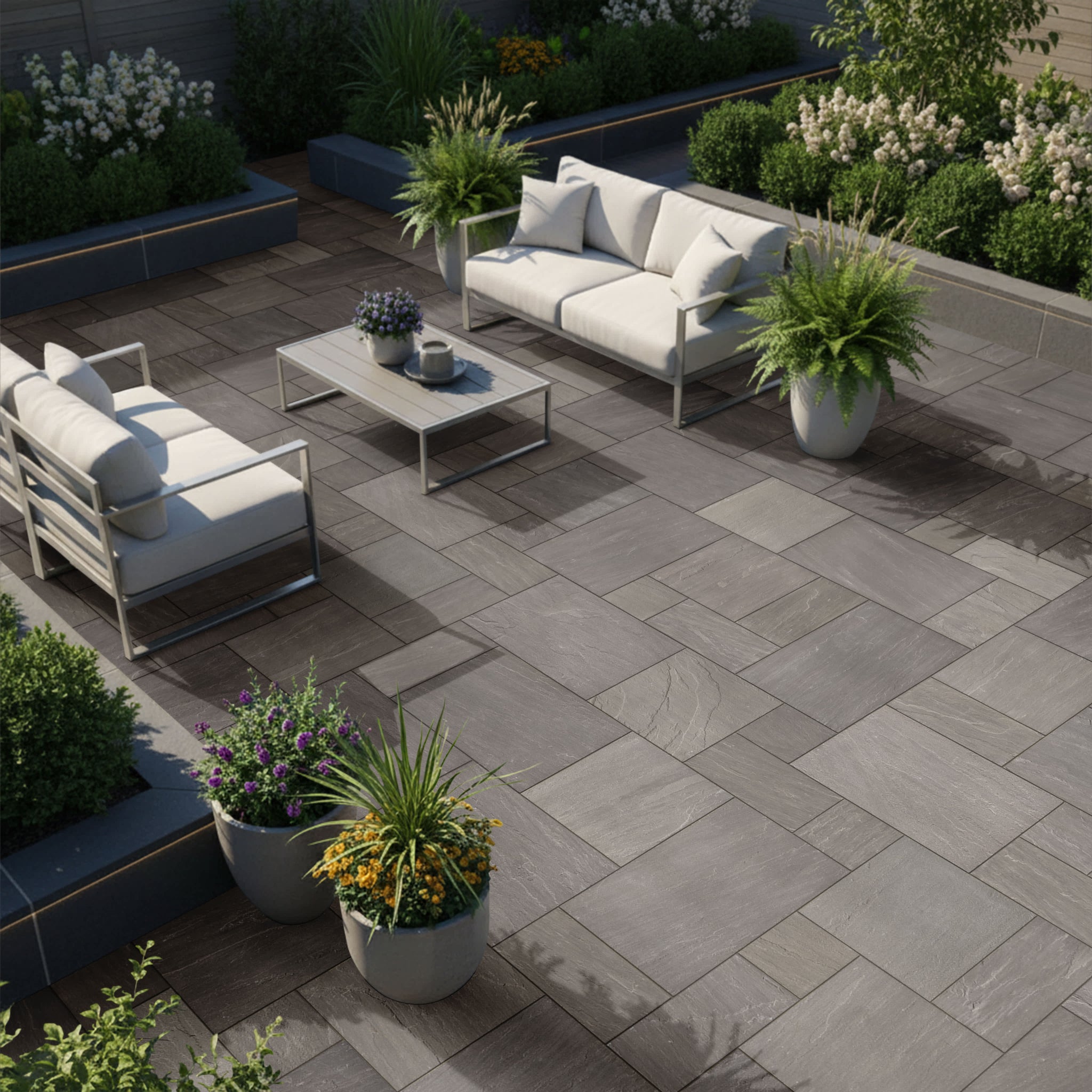 Sierra Grey Sandstone Paving - Outdoor Sandstone Tiles
