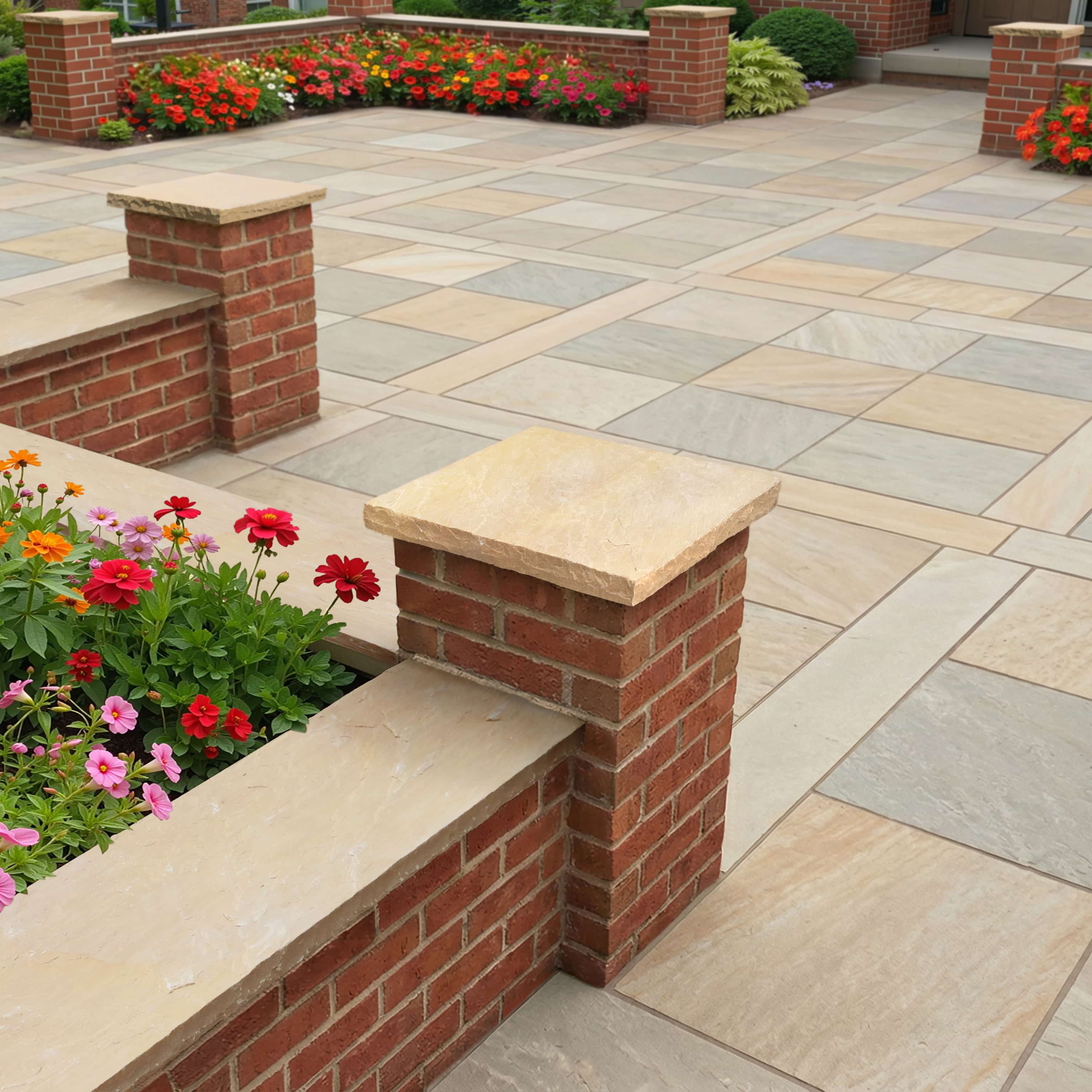 Sunset Buff Pier Caps | Sandstone Pillar Caps