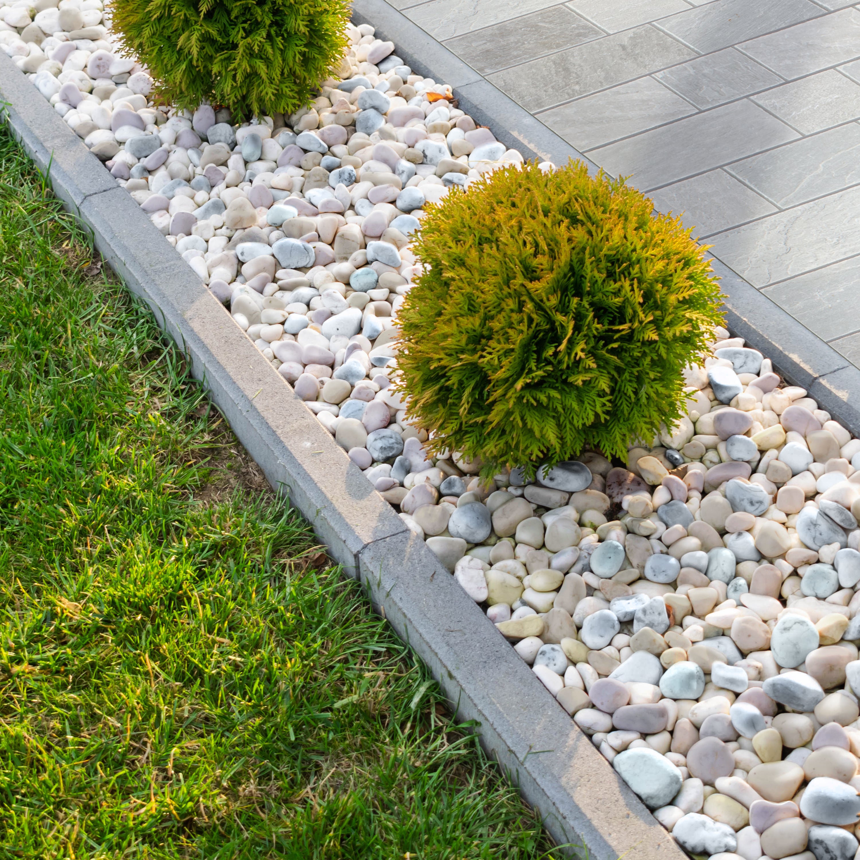 Landscaping Ideas White Stone Rock Garden Blanco River Stone