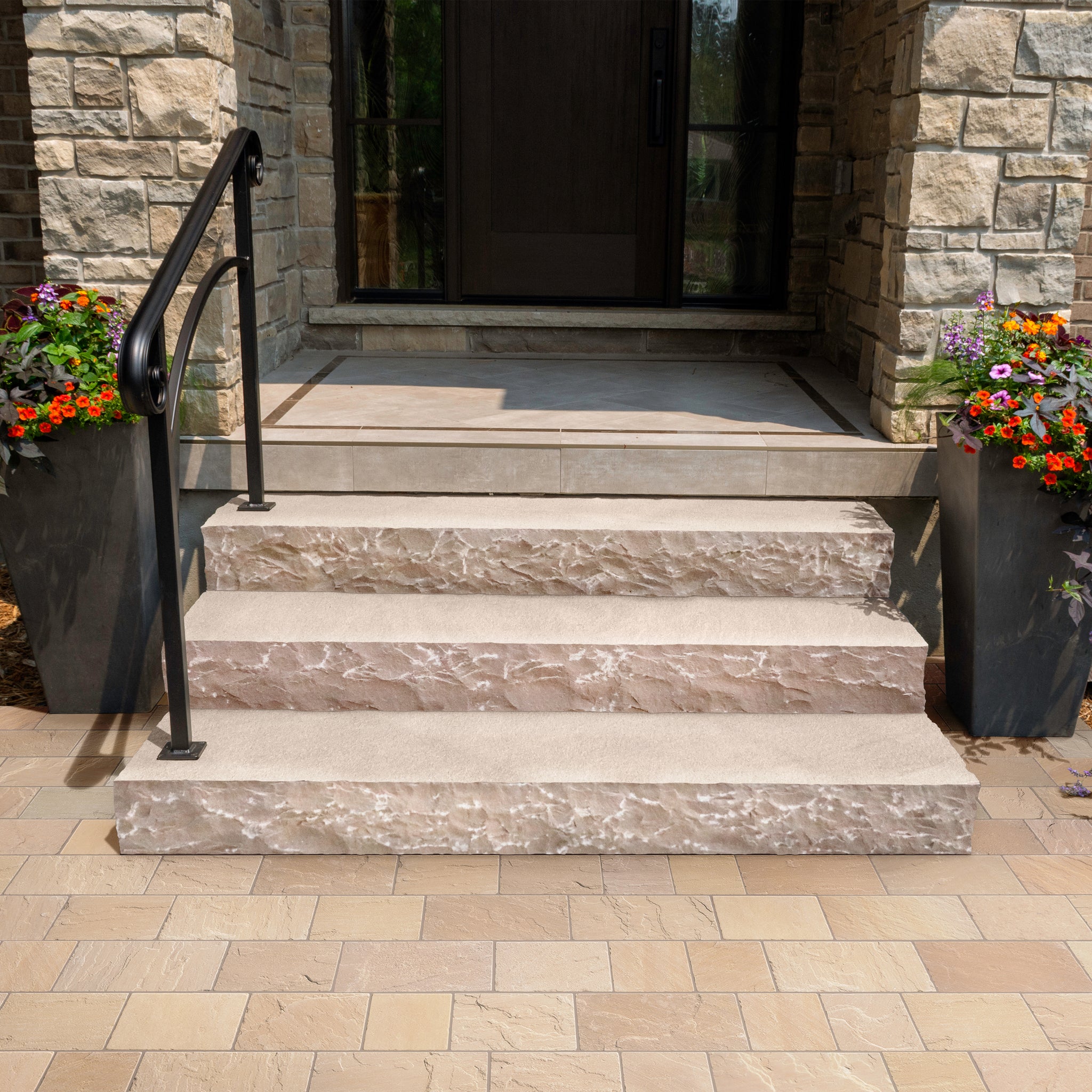 Sunset Buff Sandstone Step | Elegant Sunset Buff Step