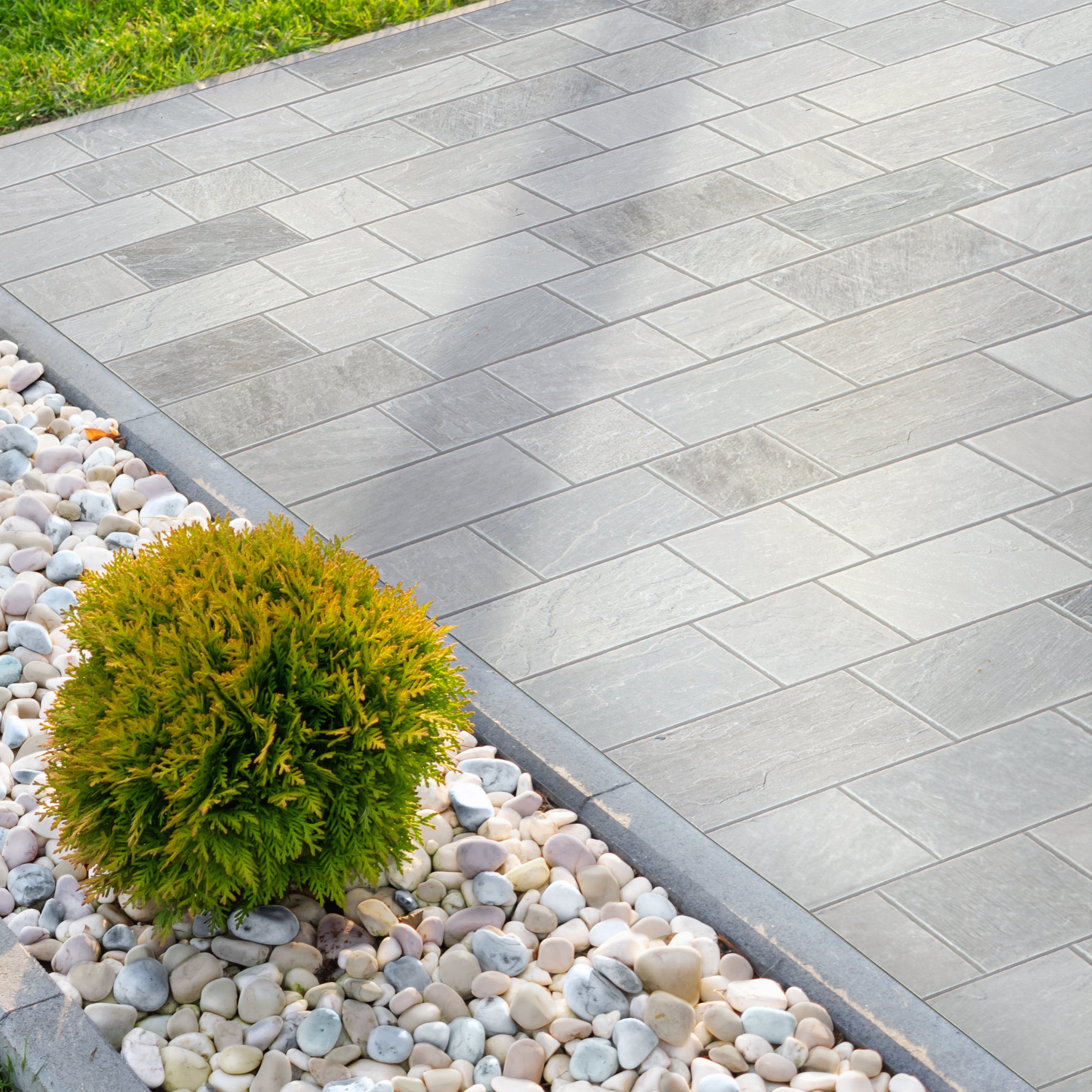 Castle Grey Tumbled Sandstone Pavers - Natural Stone